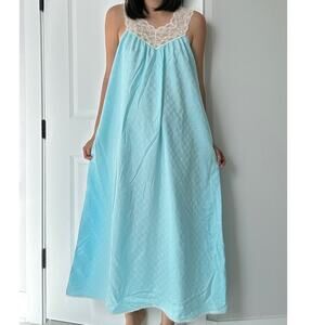 Vintage givenchy intimates blue checkered slip Nightgown Dress